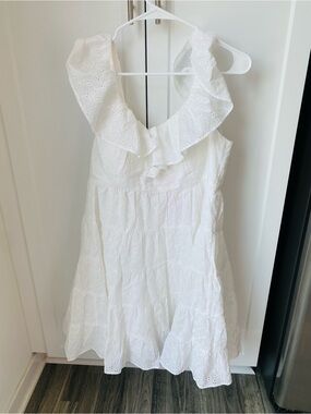 Lilly Pulitzer emie dress resort white ditzy vine eyelet dress size 12 bridal